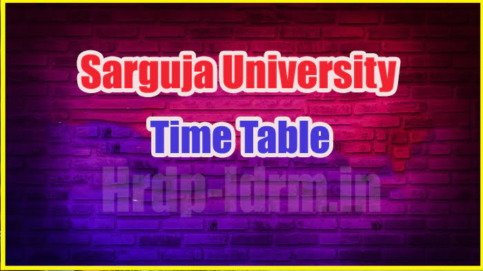 Sarguja University time table 2024