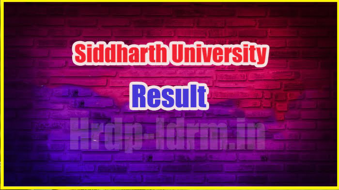 Siddharth University result 2024