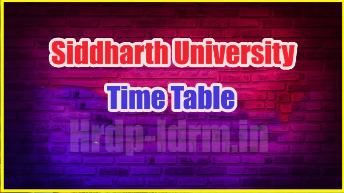 Siddharth University time table 2024