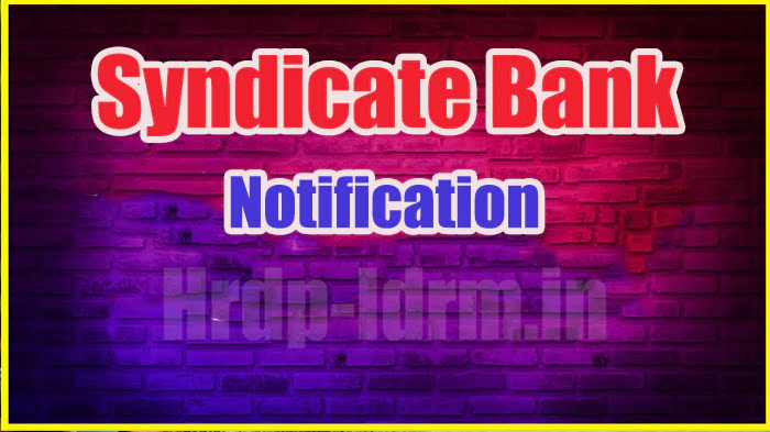 Syndicate Bank Notification 2024