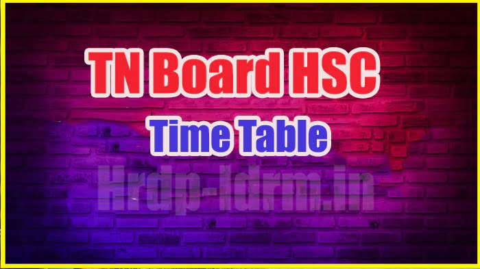 TN Board HSC time table 2024