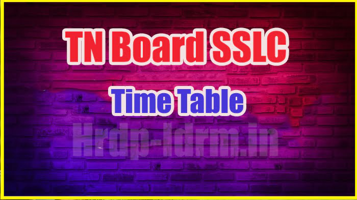 TN Board SSLC time table 2024