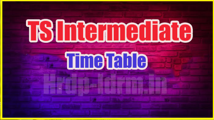 TS Intermediate time table 2024