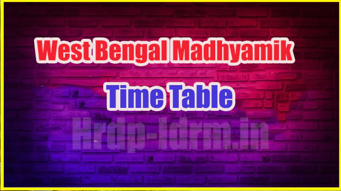 West Bengal Madhyamik time table 2024