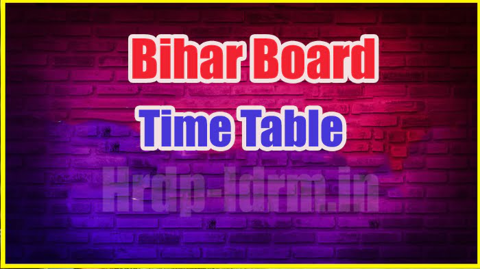 Bihar Board time table 2023