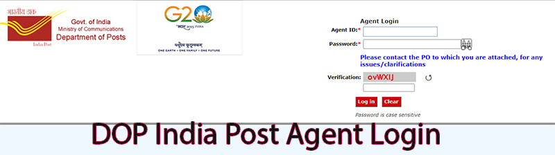 DOP India Post Agent Login