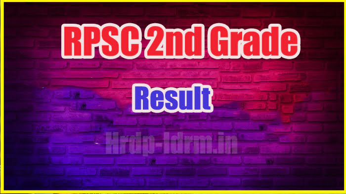 RPSC 2nd Grade result 2024