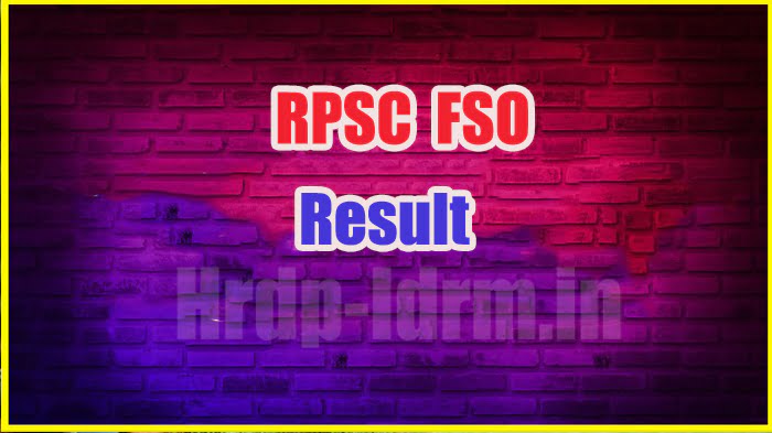 RPSC FSO result 2024