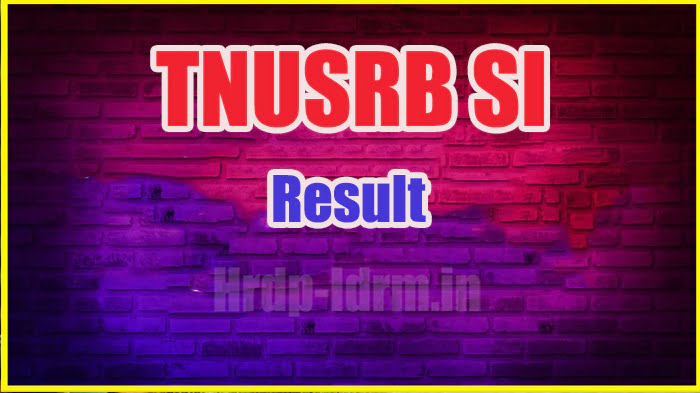 TNUSRB SI result 2024