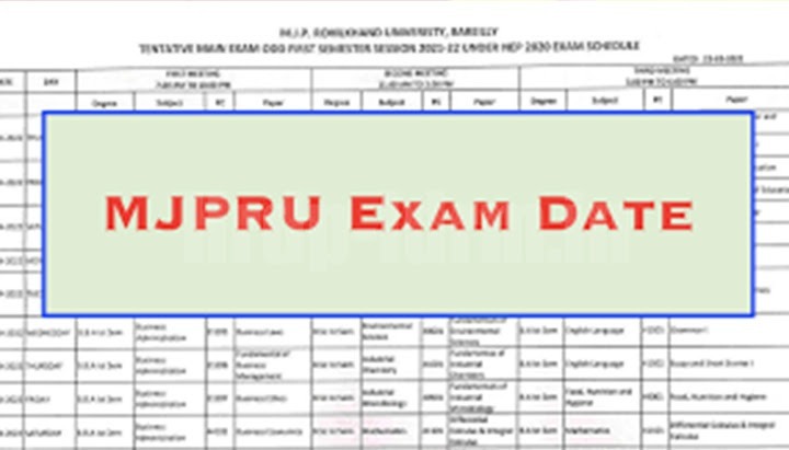 MJP Rohilkhand (MJPRU) Date Sheet 2024