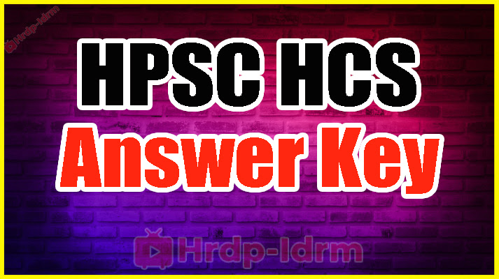 HPSC HCS Answer Key 2024