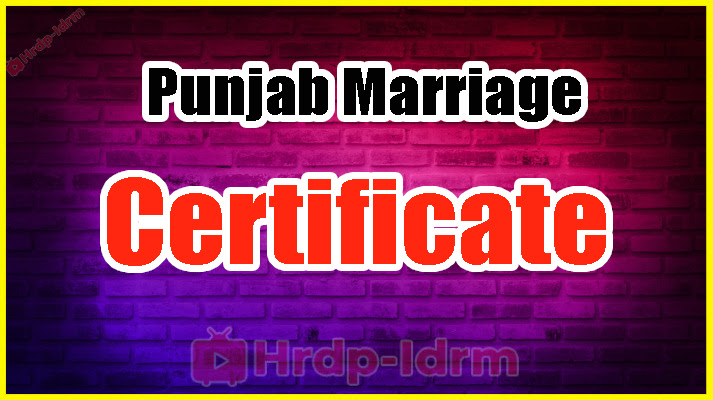 Punjab Marriage Certificate 2024