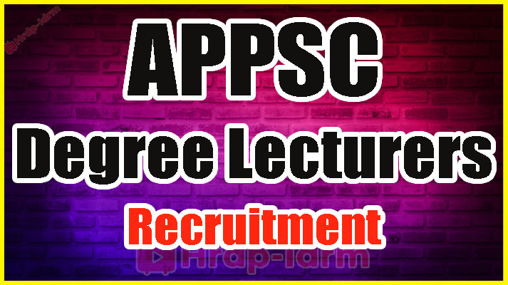 APPSC Degree Lecturers Notification