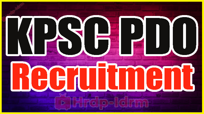 KPSC PDO Recruitment