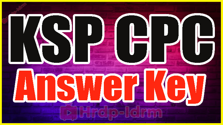 KSP CPC Answer Key